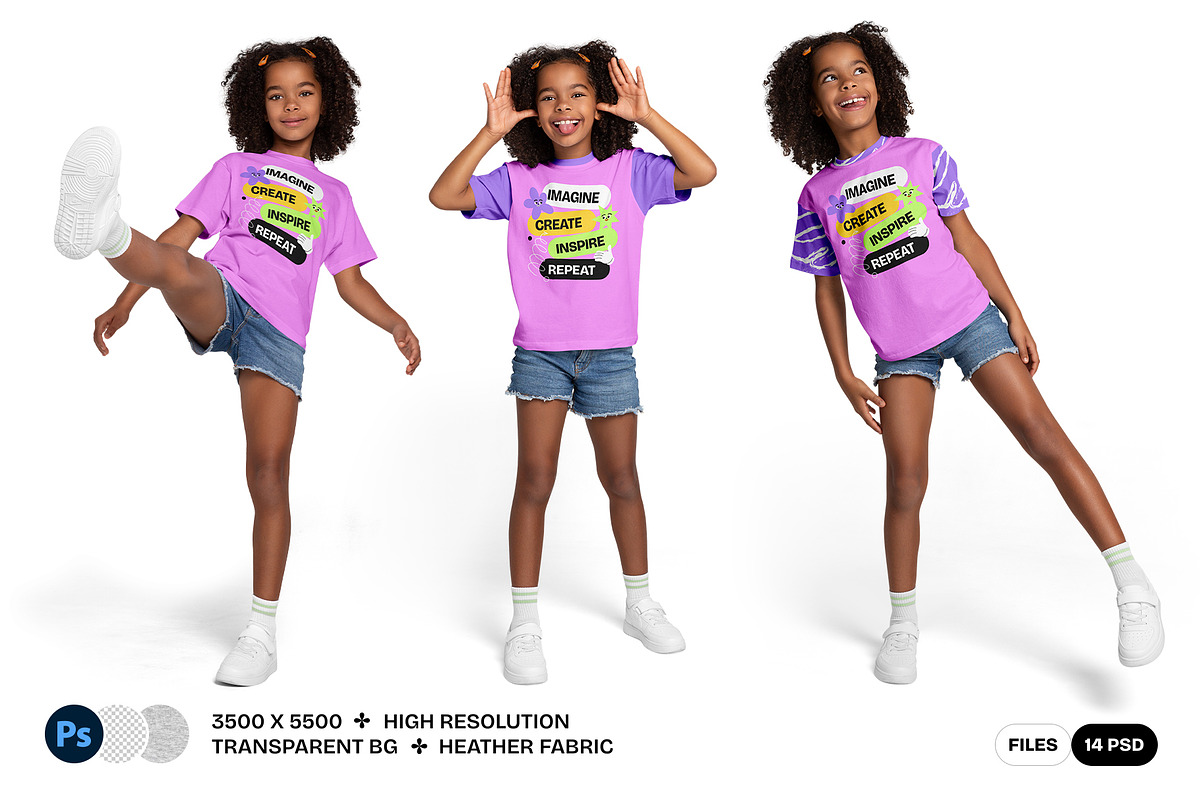 African Kids Girl T-Shirt Mockups, a Shirt Mockup by Hi, Mock-Up! (Photo 6 of 10)