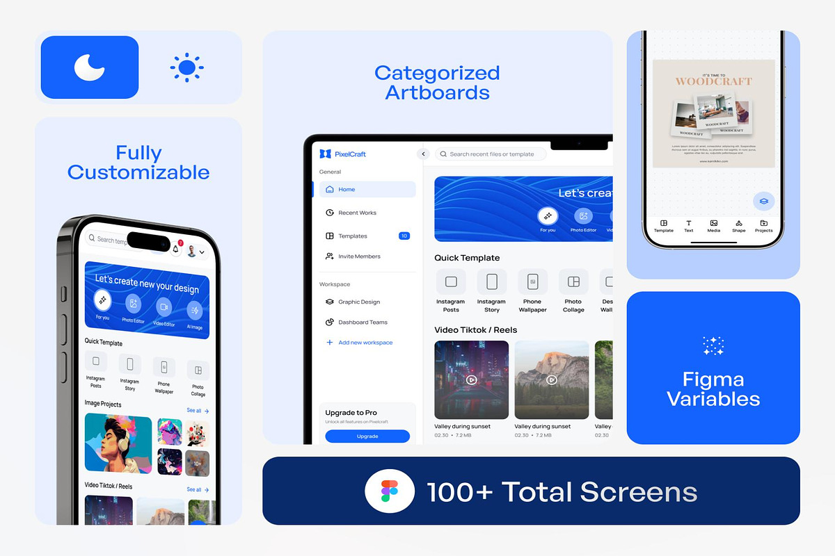 PixelCraft Design Editor App UI KIT, an UI Kit Template by Lumina_ui_ux202 (Photo 2 of 7)