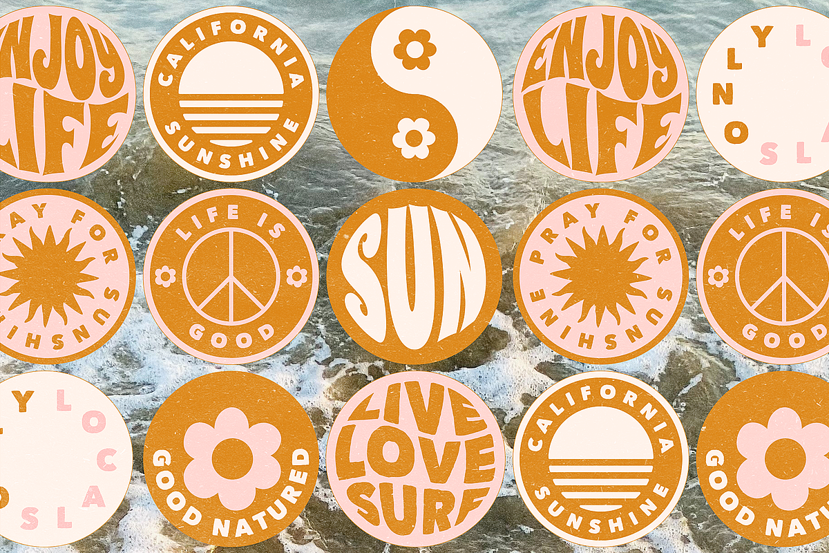 Retro Stickers Surfing Summer Vibes, an Object Graphic by Ayya Studio (Photo 14 of 15)
