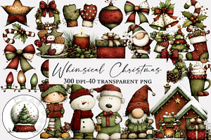 Whimsical Christmas  Clipart Bundle, an Illustration by Designworld