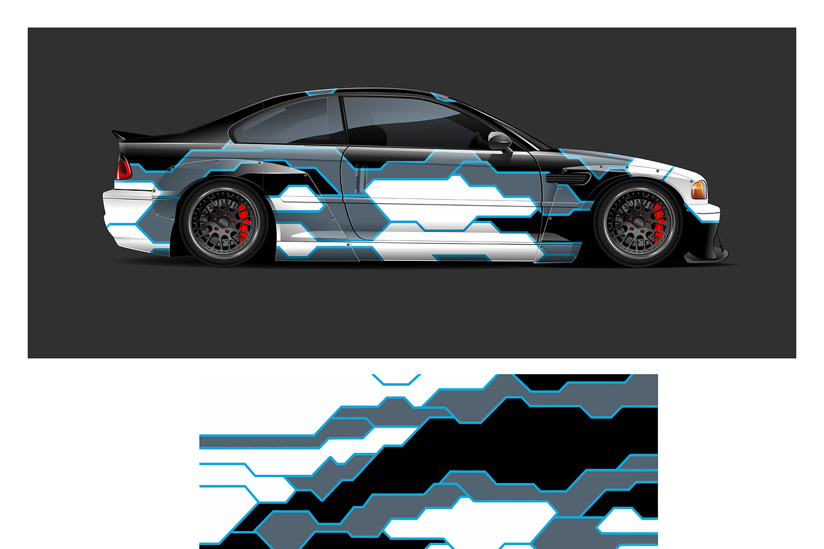 Dynamic Race Car Wrap Design, an Object Illustration by CarWrap design (Photo 2 of 3)