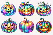 Halloween Pumpkin Iridescent Clipart, an Illustration by Dream Creation (Thumbnail 5 of 6)