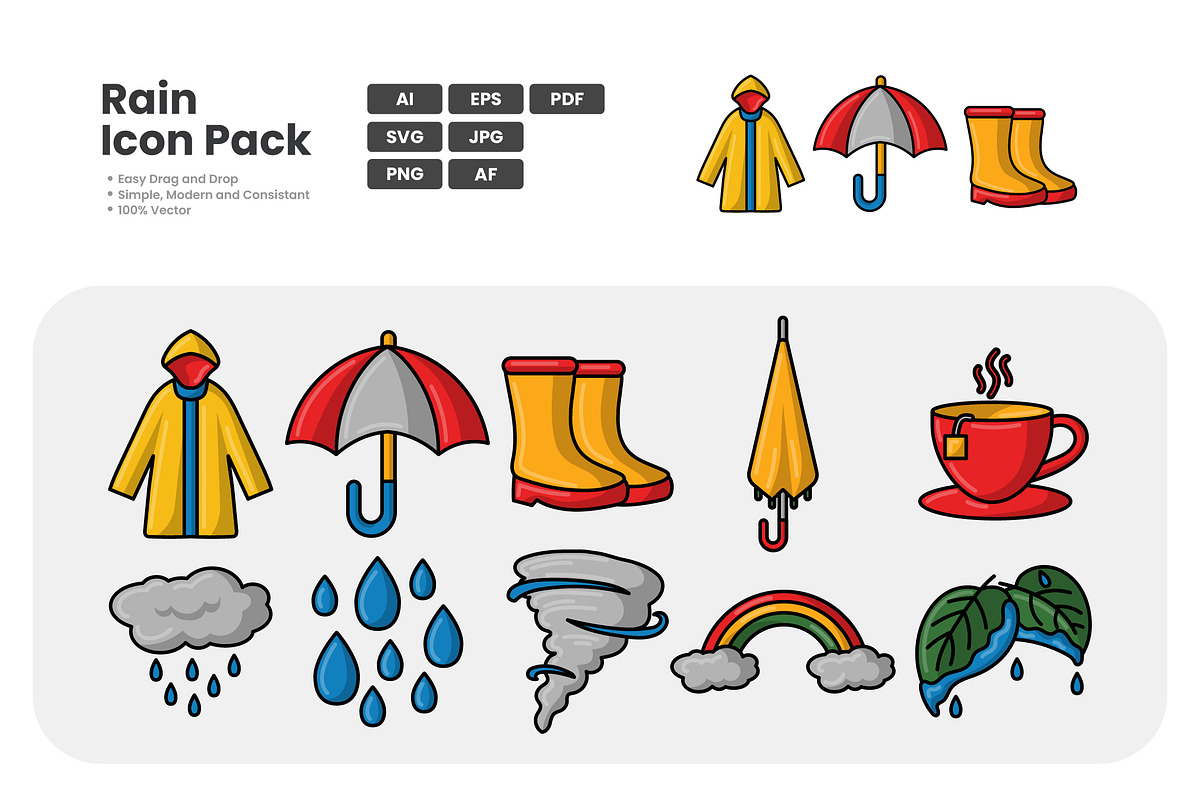 Rain Icon Pack, a Duotone Icon by erifqizeicon (Photo 2 of 3)