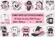 Funny Goth Life Sticker PNG Bundle, a Graphic by Pet Cave (Thumbnail 1 of 6)