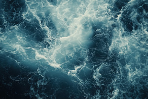 Aerial view of turbulent ocean waves with foamy white crests against a dark blu, a Photo by Textures & Backgrounds