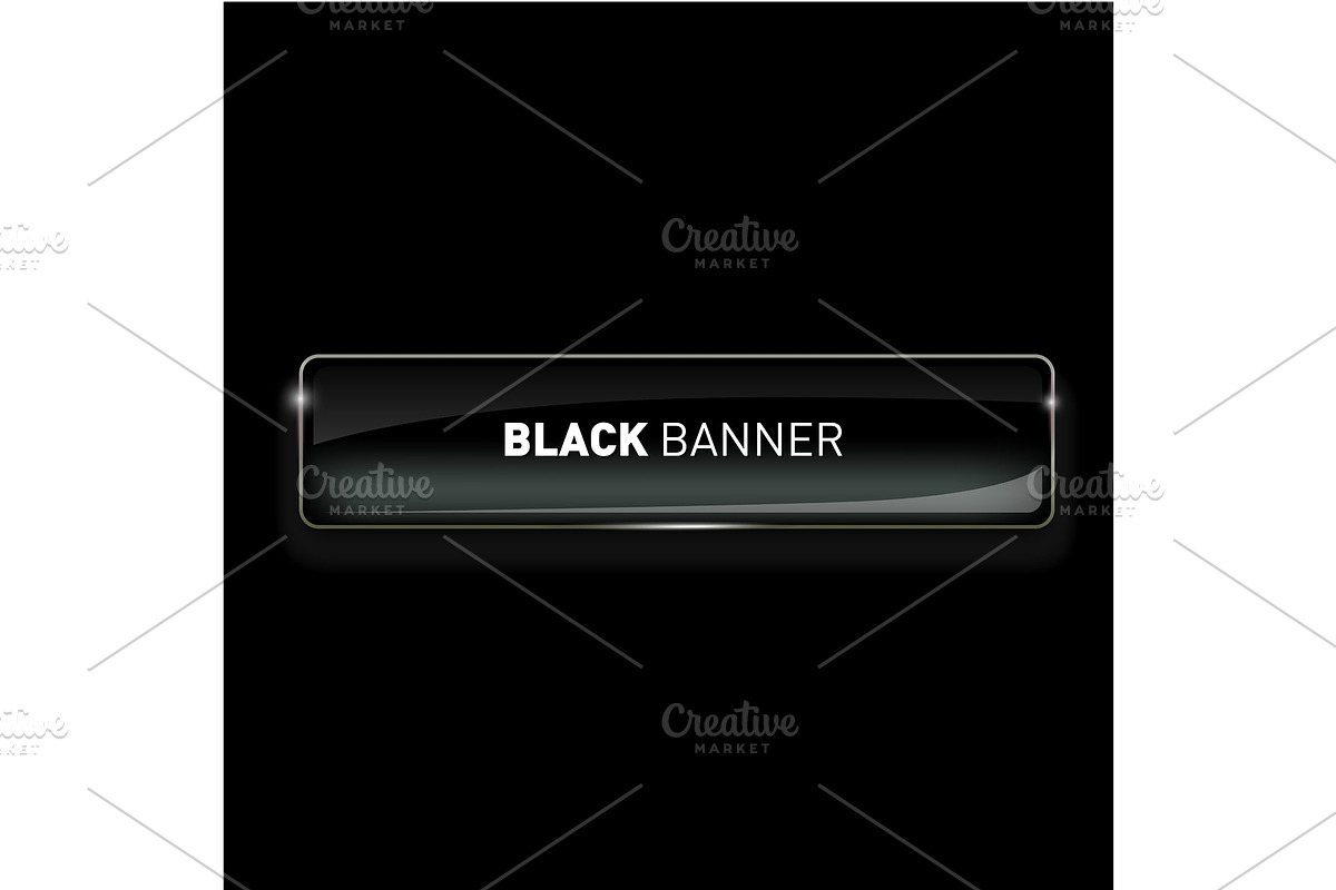 Vector illustration of realistic glass colored banner on black background for your design., a Decorative Illustration by Maria Averburg Studio