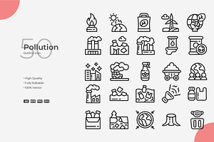 Pollution Outline Icons, an Icon by Bloodline