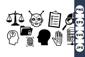 Cybersecurity Icon Vector Set, an Illustration by designvectx