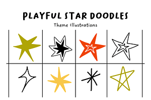 Playful Star Doodles Set, an Object Illustration by The Journey Atelier
