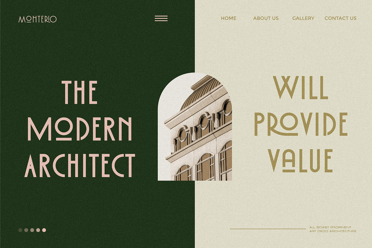 Monterio - Modern Art Deco Typeface, a Sans Serif Font by CCS Type (Photo 9 of 29)