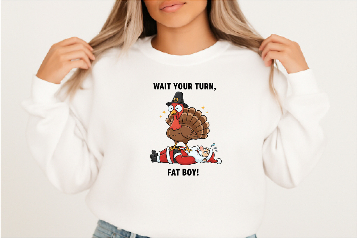 Funny Thanksgiving Turkey and Santa, an Illustration by DreamArtGraphic (Photo 3 of 5)