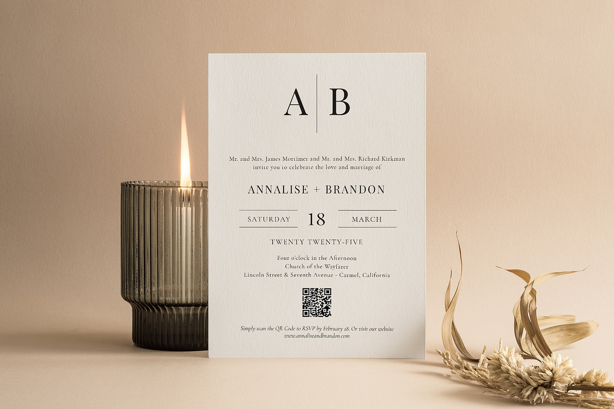 Wedding Invite with QR Code, a Stationery Template by Studio Nellcote (Photo 2 of 3)