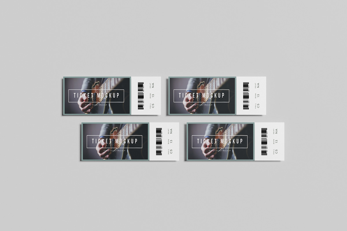 Event Tickets Mockup Set, a Print Template by Akaimockup (Photo 7 of 9)
