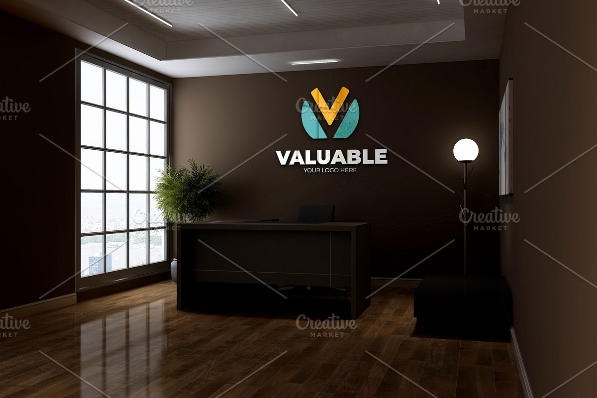 Cafe & Office Scene Wall Logo Mockup, an Advertising Mockup by Ayy (Photo 13 of 18)