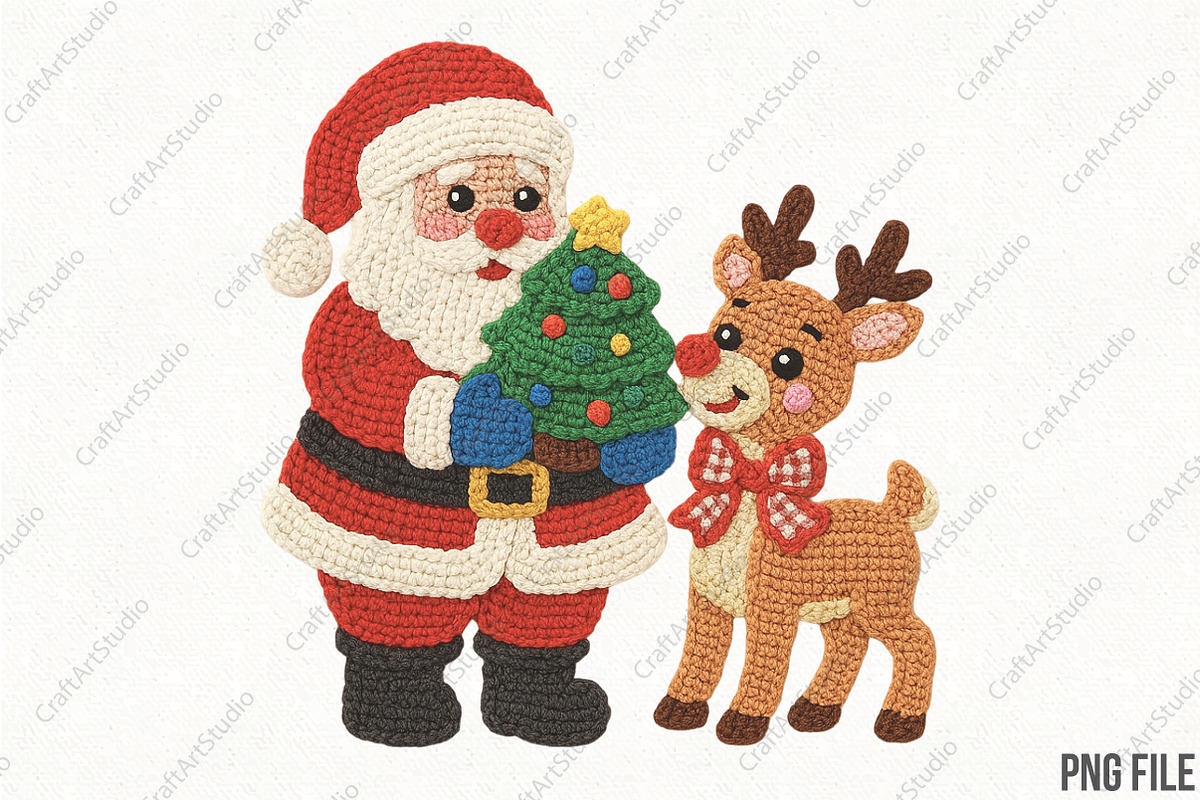 Latch Hook Crochet Santa Head PNG, an Illustration by CraftArtStudio (Photo 1 of 4)