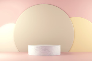 Luxury geometric marble podium
