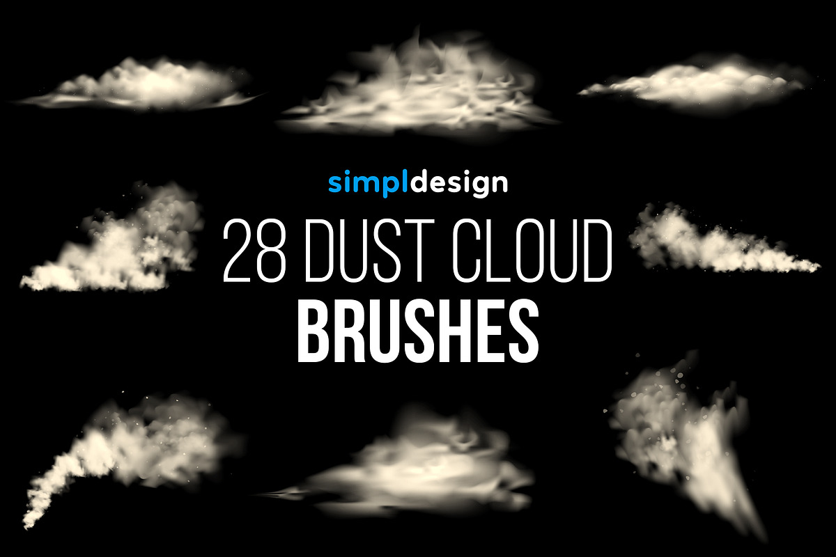 28 Dust Cloud Photoshop Brushes, a Brush Add-On by SimplDesign (Photo 1 of 3)