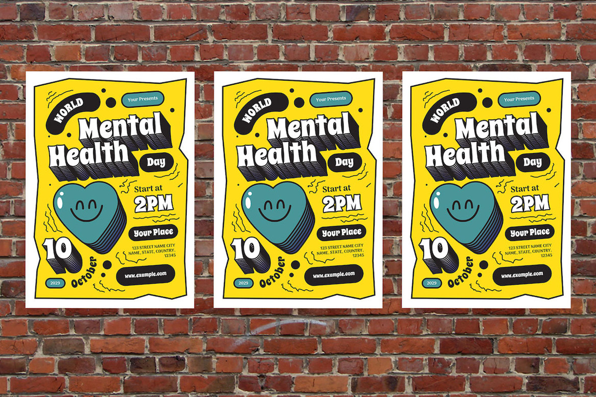 World Mental Health Day Flyer Set, a Flyer Template by Aiyari Graphic (Photo 3 of 3)