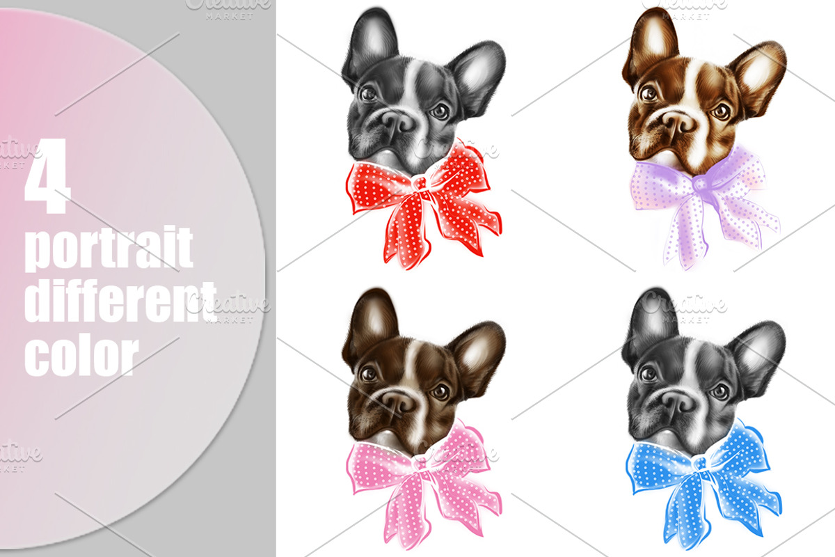 French bulldog and angry dog, an Animal Illustration by Allween (Photo 2 of 7)