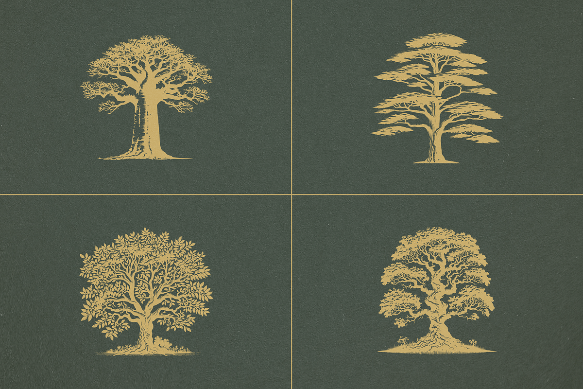 16 Vintage Vector Trees Collection, an Illustration by elliazidi.designs (Photo 5 of 5)