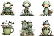 Whimsical Halloween Fall Clipart, an Illustration by CraftArtStudio (Thumbnail 2 of 6)