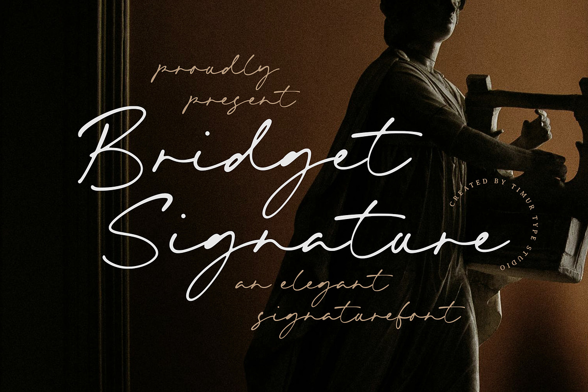 Bridget Signature Font, a Script Font by Timurtype (Photo 1 of 7)