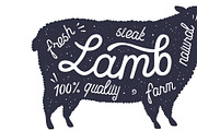 Sheep, lamb, lettering. Silhouette, a Food Illustration by Foxys Graphic (Thumbnail 3 of 3)