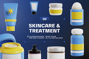 Skincare Icon 3D Illustration Pack