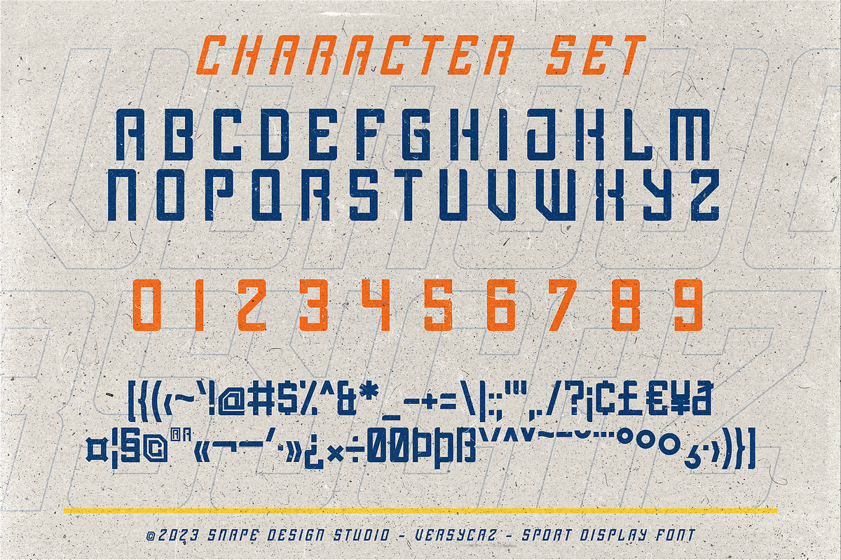 Versycaz - Sport Font, a Sans Serif Font by Snape Design Studio (Photo 2 of 5)