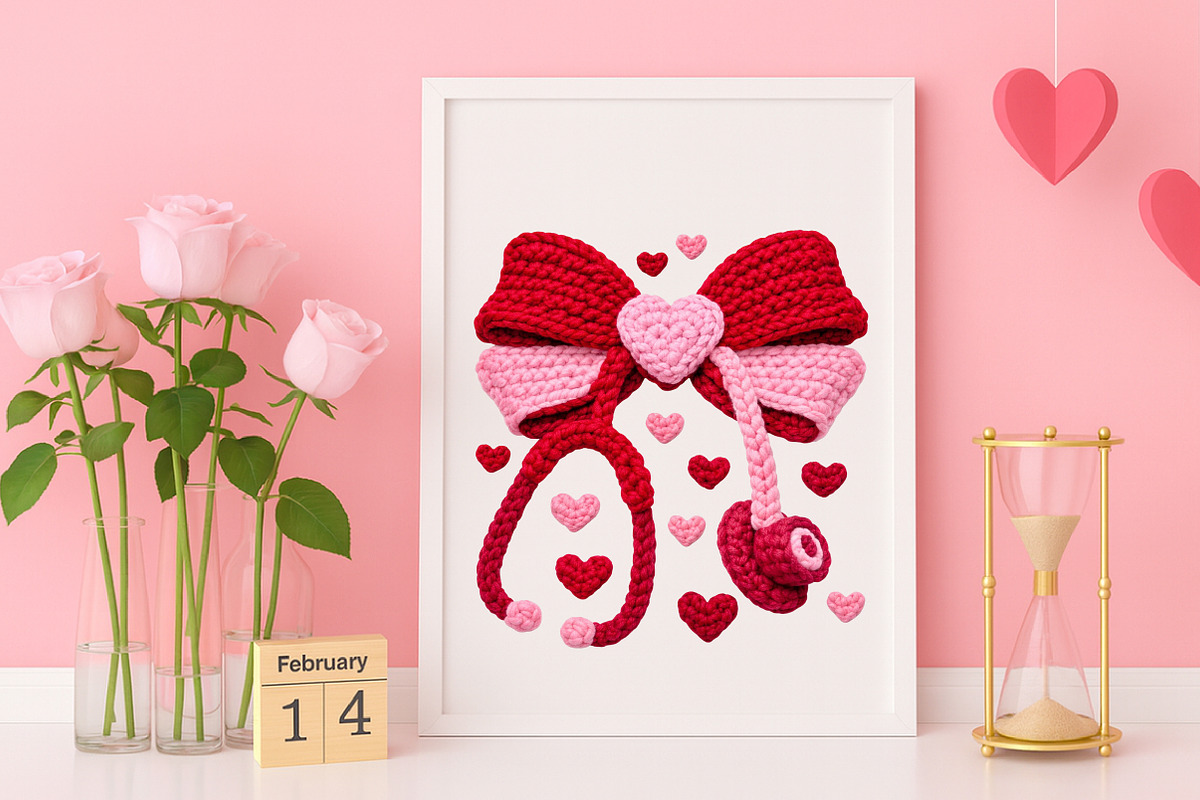 Crochet Nurse Valentine PNG, an Illustration by Canvas Craft (Photo 3 of 7)