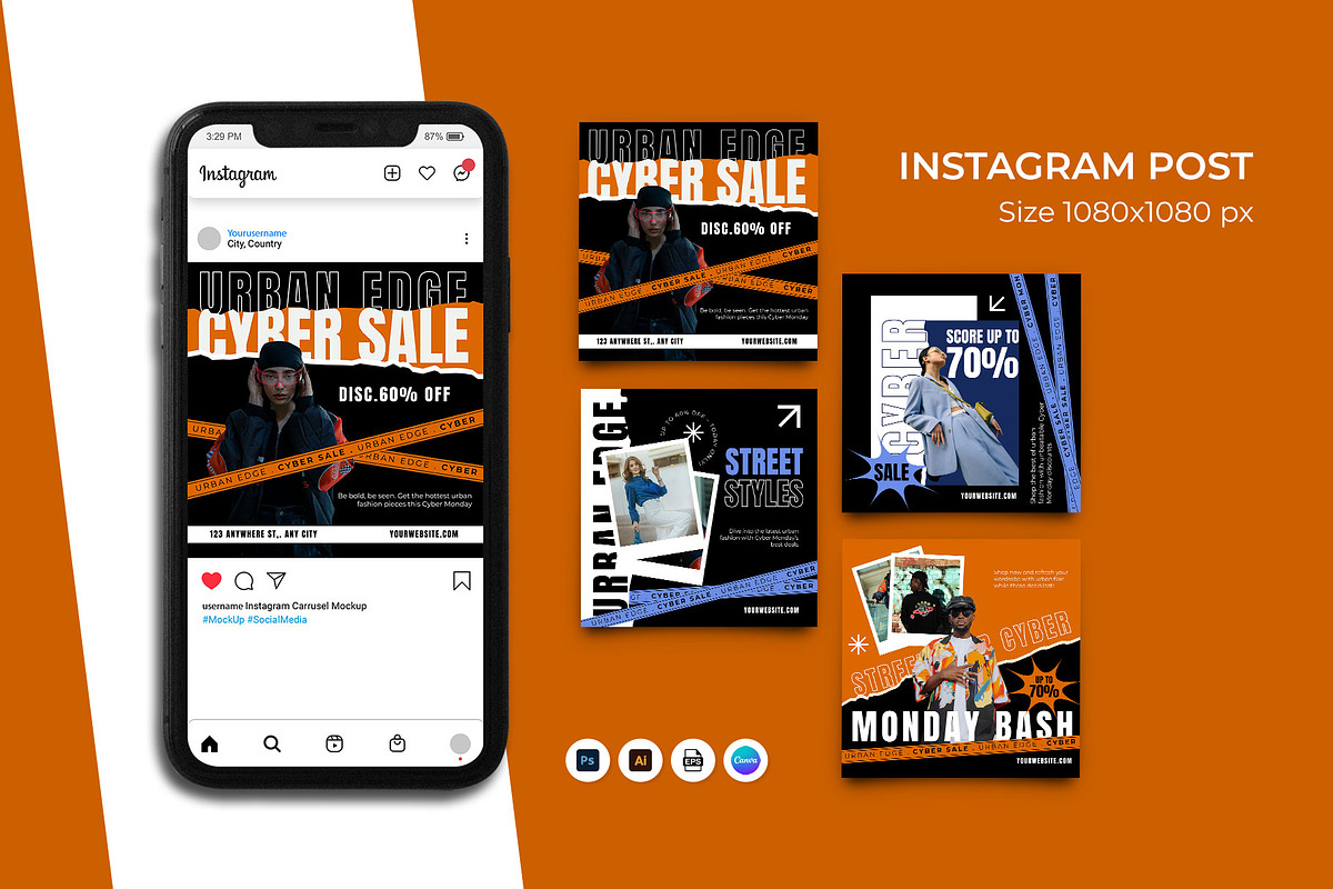 Urban Cyber Sale Instagram Post, a Social Media Template by Artnivora.Std (Photo 3 of 3)