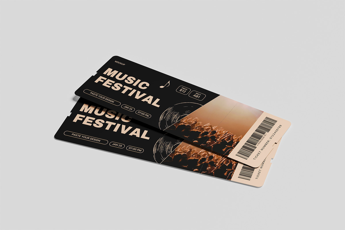 ticket mockup, a Print Template by kebunmockup (Photo 5 of 5)