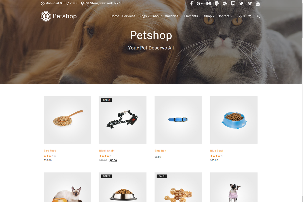 Petshop & Pet Care WordPress Theme, a WordPress Template by Visualmodo (Photo 11 of 30)