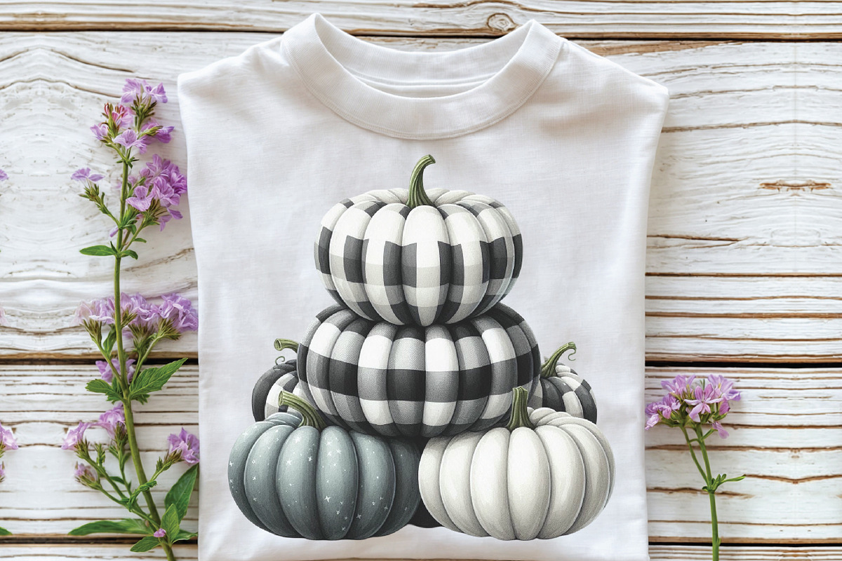 Black Gingham Autumn Clipart, an Illustration by CraftArtStudio (Photo 3 of 6)