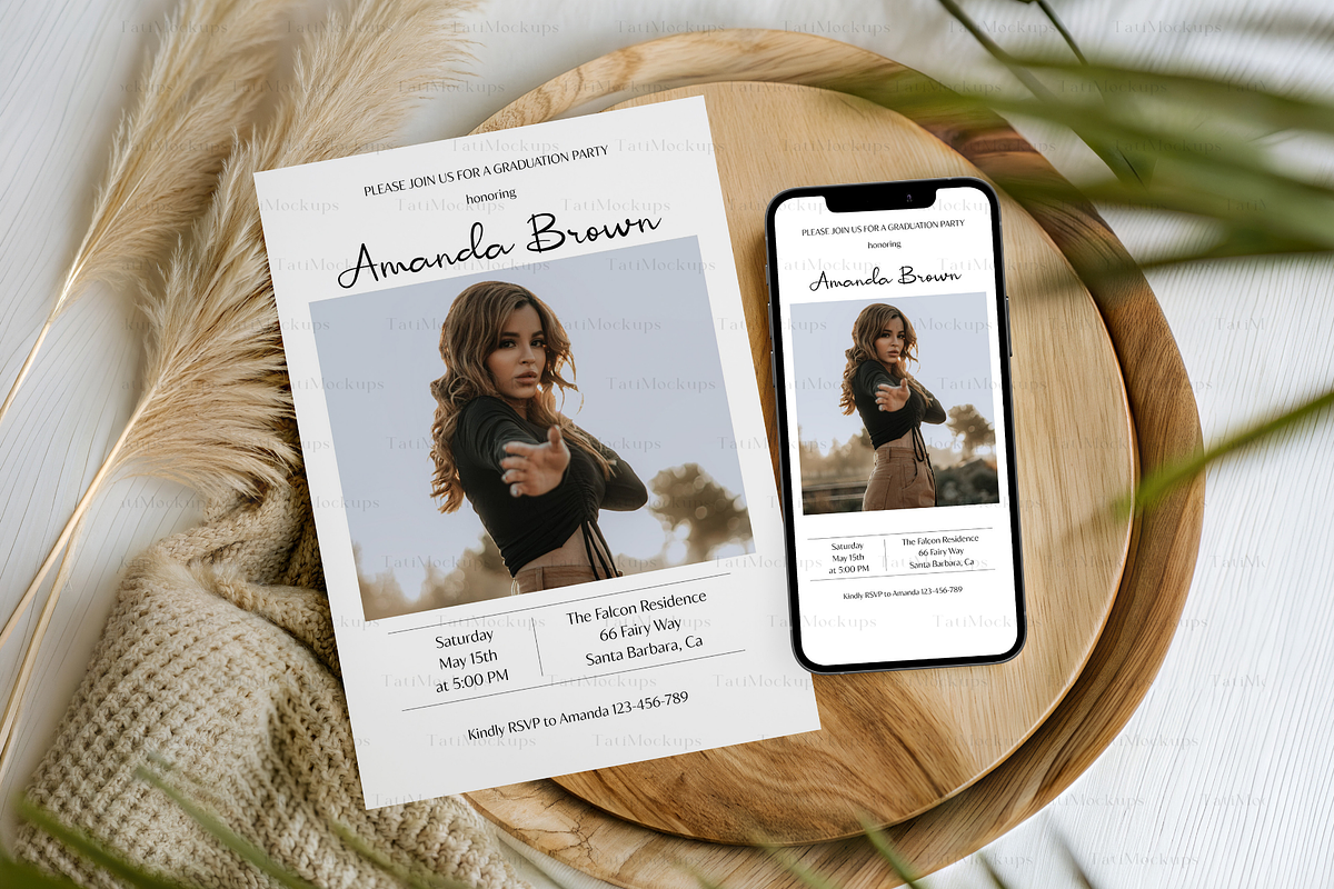 5x7 Card and iPhone Mockup, an Advertising Mockup by TatiMockup (Photo 3 of 3)