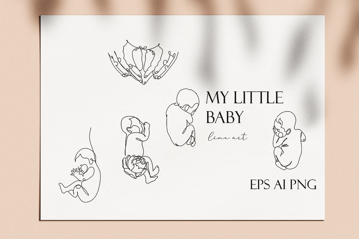 MY LITTLE BABY one line art, a Healthcare Illustration by velychko.ua (Photo 3 of 8)