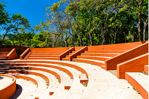 Amphitheater at San Andres Mayan, an Architecture Photo by Leonid Andronov