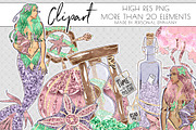 Mermaid clipart, under water sea, an Illustration by Personal Epiphany (Thumbnail 1 of 6)