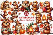 Autumn Cute Beaver Clipart, an Illustration by Dream Creation (Thumbnail 1 of 6)