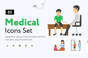 Medical Icon Set, an Emoji Icon by Brickclay