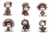 Whimsical Thanksgiving Clipart, an Illustration by CreationArt (Thumbnail 5 of 5)