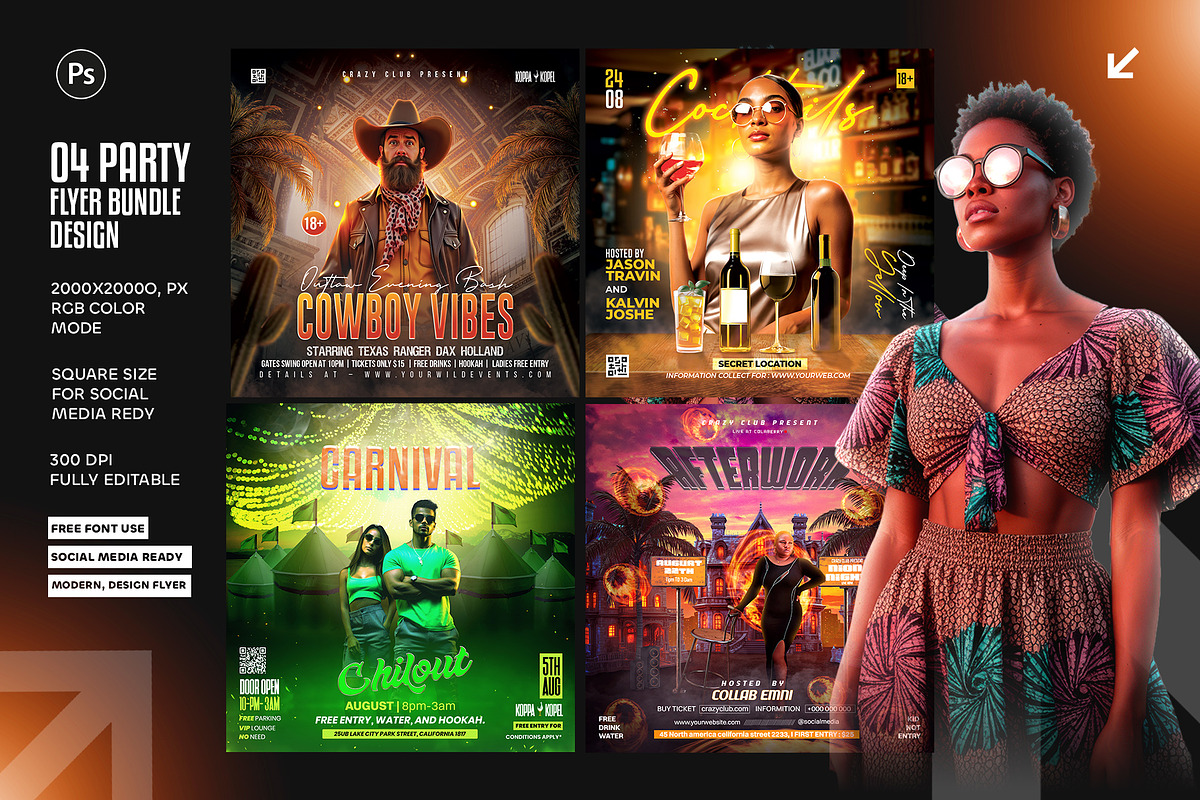 04 Party Flyer Design Bundle, a Graphic by Shajib Shikder (Photo 1 of 5)