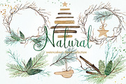 Natural winter. Watercolor clipart., an Illustration by LABFcreations (Thumbnail 4 of 7)
