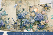Vintage Hydrangea Junk Journal Kit, an Object Graphic by Traveling Designer (Thumbnail 3 of 6)