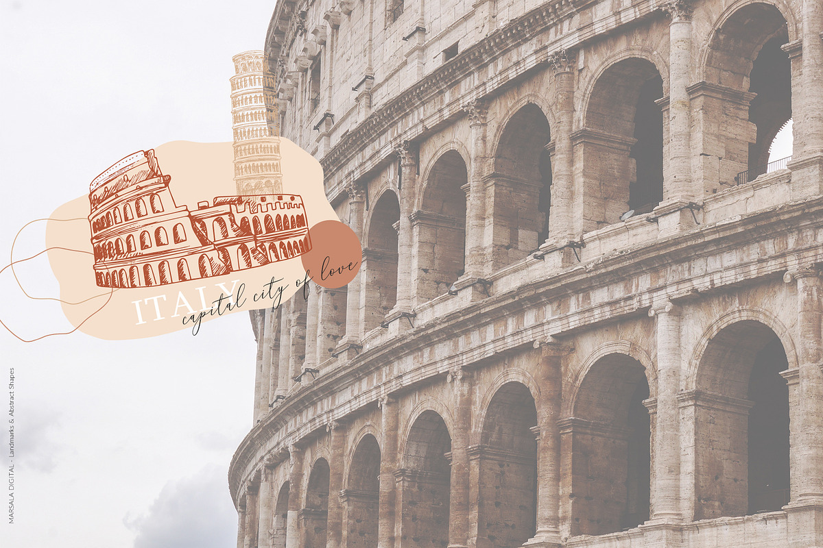 City Landmarks Destinations Abstract, a Decorative Illustration by Kaya Fonts (Photo 6 of 17)