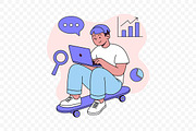 Digital Marketing Analytics, a Technology Illustration by Partikusi Design (Thumbnail 3 of 3)