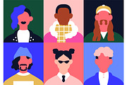 Abstract people face avatars set, a Person Illustration by Good Studio (Thumbnail 6 of 13)
