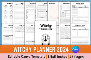 Witchy Planner 2024 Canva Interior