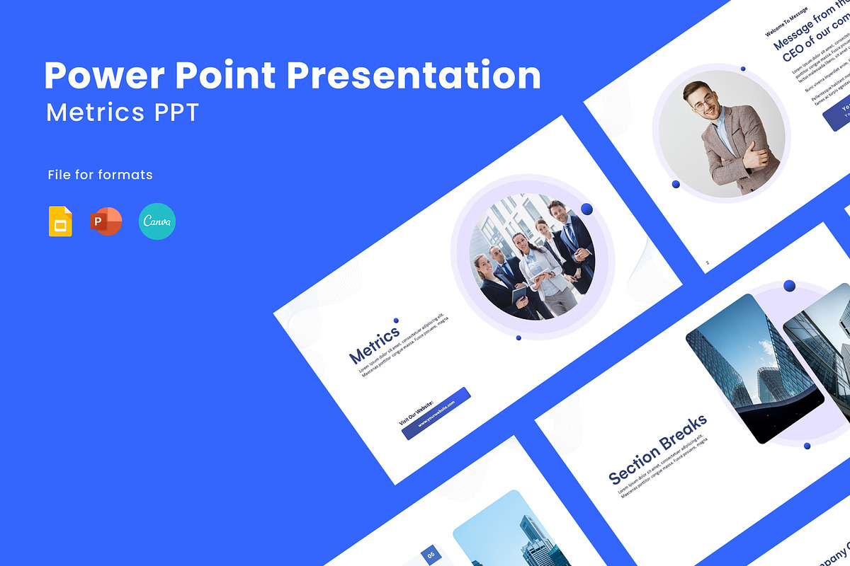 Metrics PPT Template, a Presentation Template by Recreative (Photo 1 of 6)