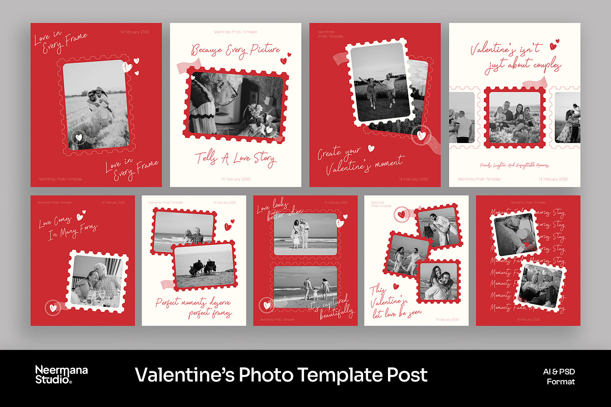 Red White Valentine Instagram Post, a Social Media Template by Neermana (Photo 1 of 4)